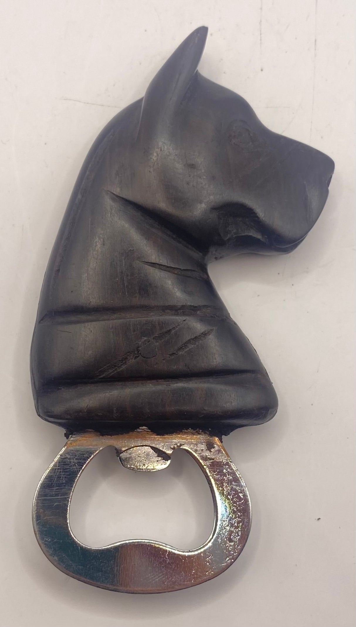 Ebony Dog Handle Bottle Opener