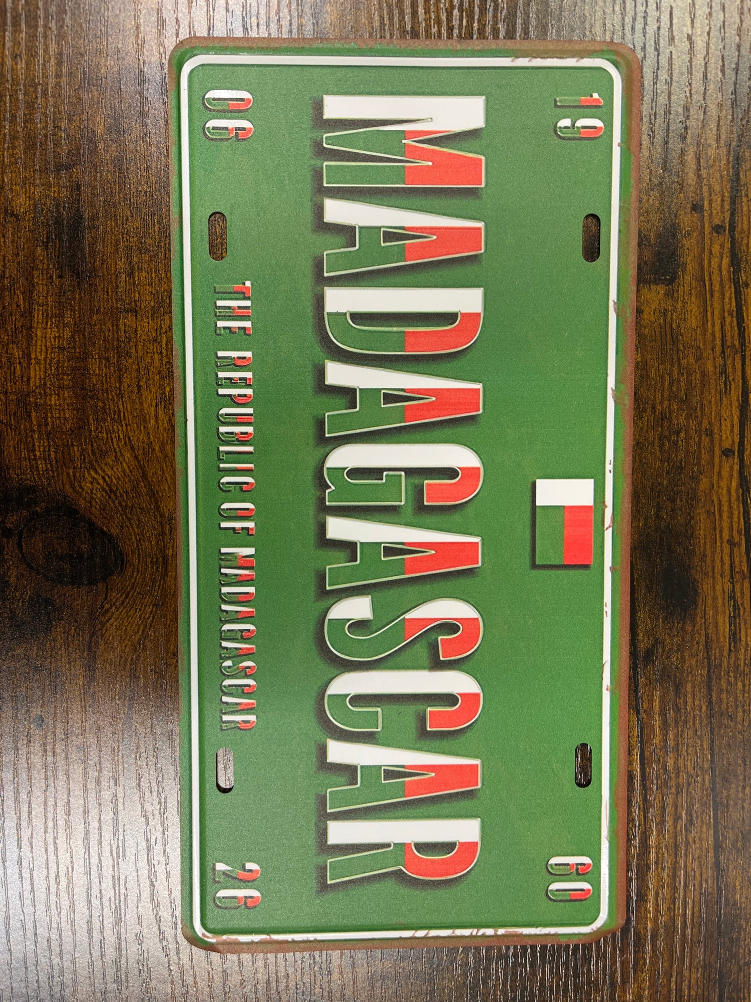 Metal Country Flag And Name Pattern License Plate Room Decor 15x30cm