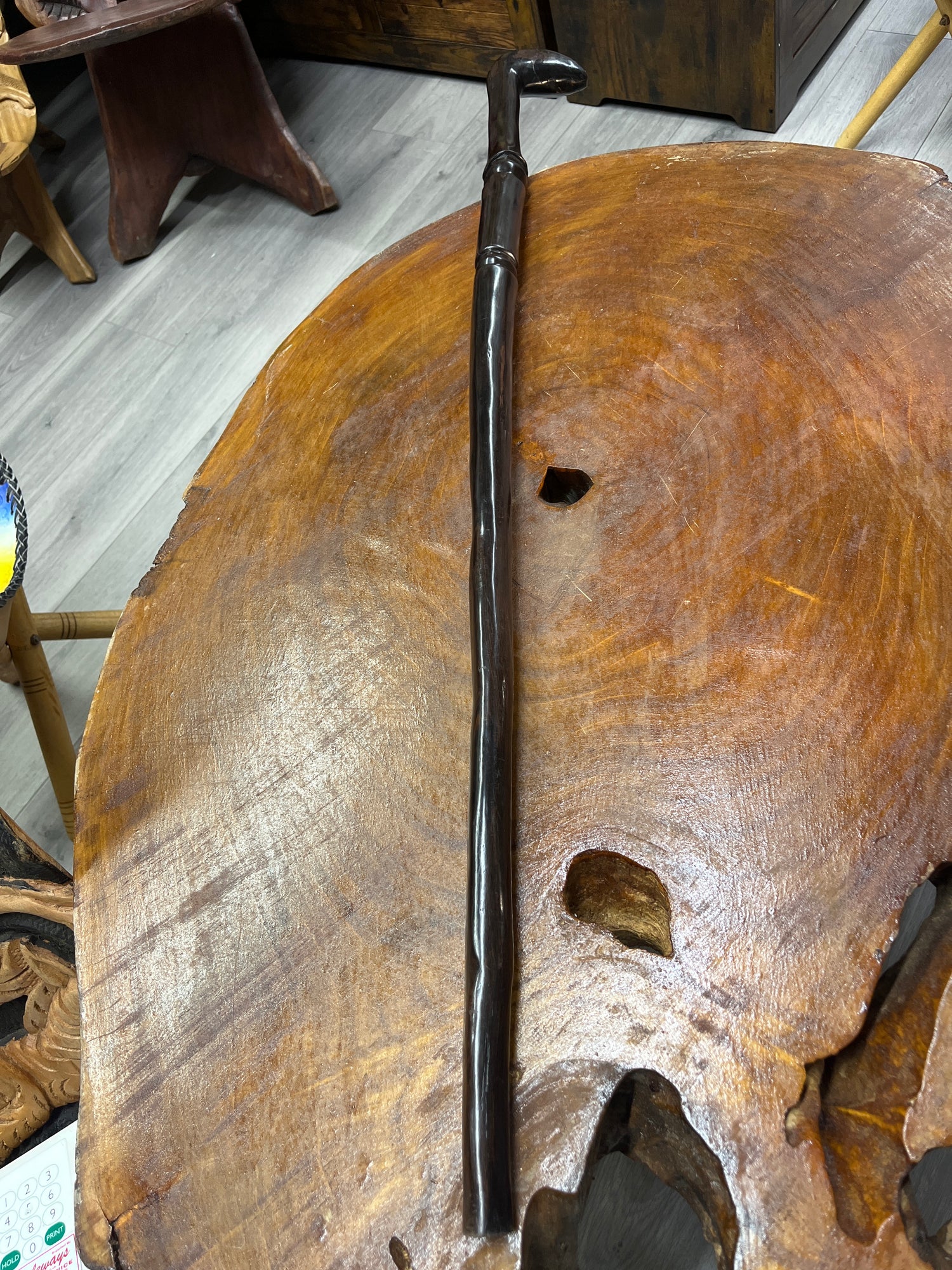Short Handle Walking Stick Ebony Malawi