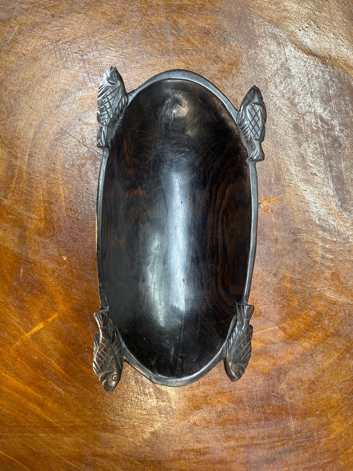 Unique Ebony Wooden Fish Design Tray / Dish