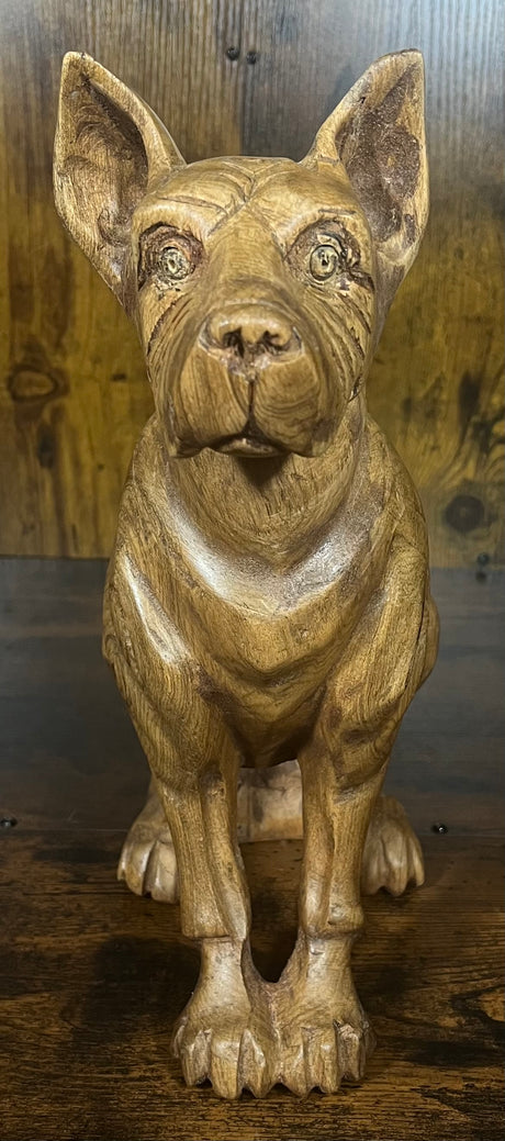 Mahogany Standing Dog Display Piece