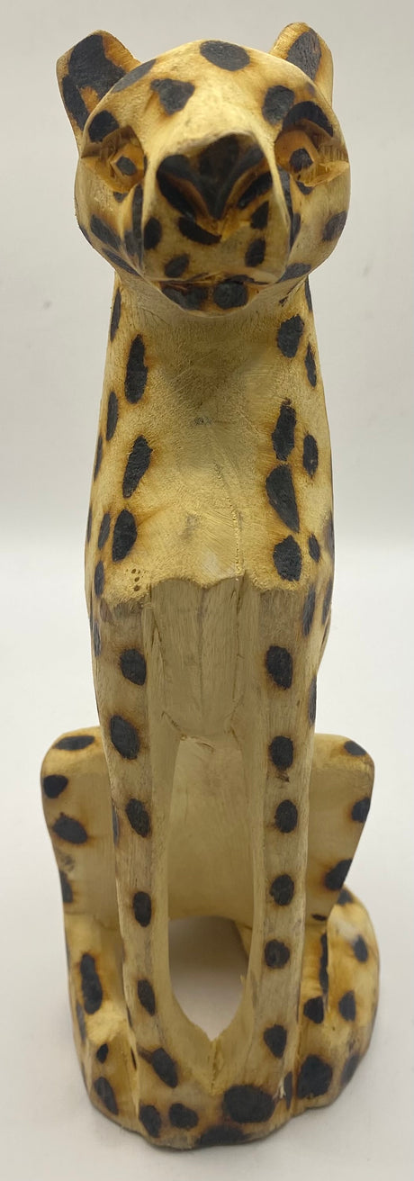 Standing ‘Burnt’ Wooden Leopard