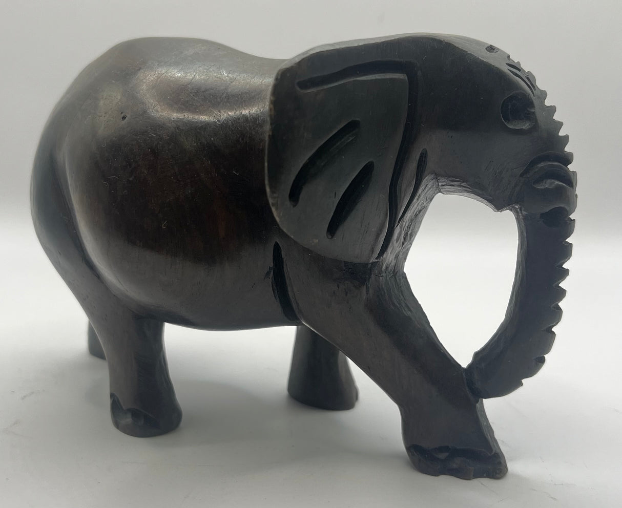 Ebony and Mahogany Wooden Elephants