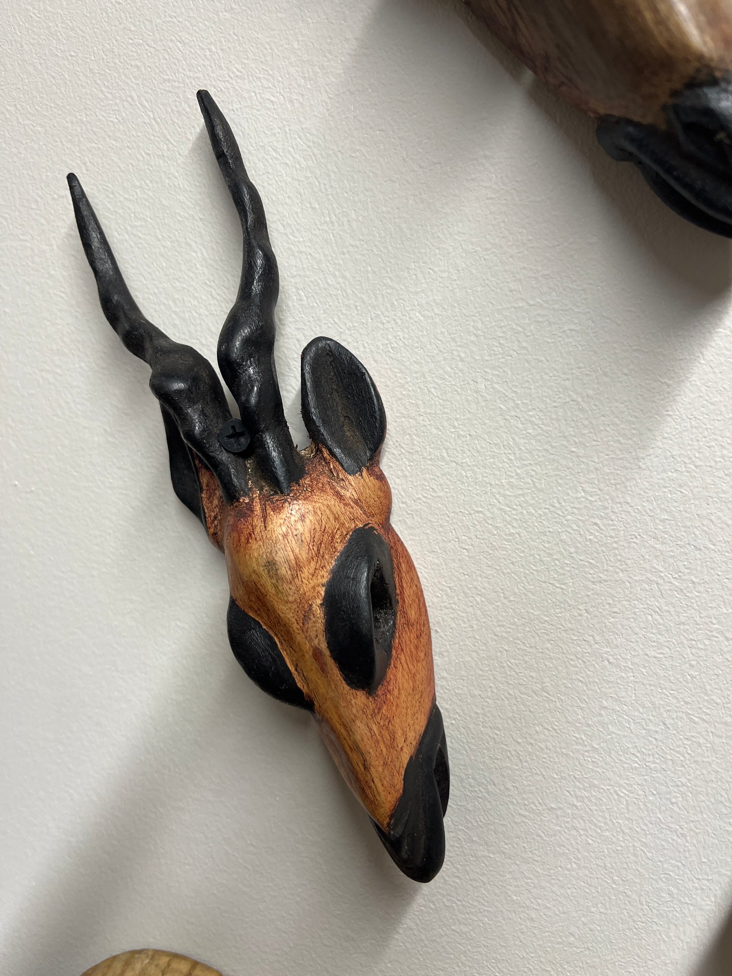 Set of Three Hand Carved Antelope Head Masks