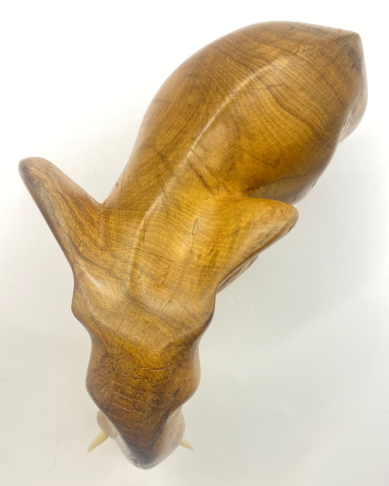 Hand Carved Ebony Elephant Striking Pose
