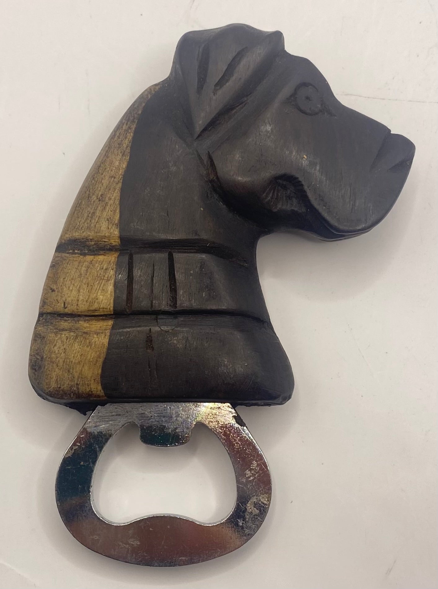 Ebony Dog Handle Bottle Opener