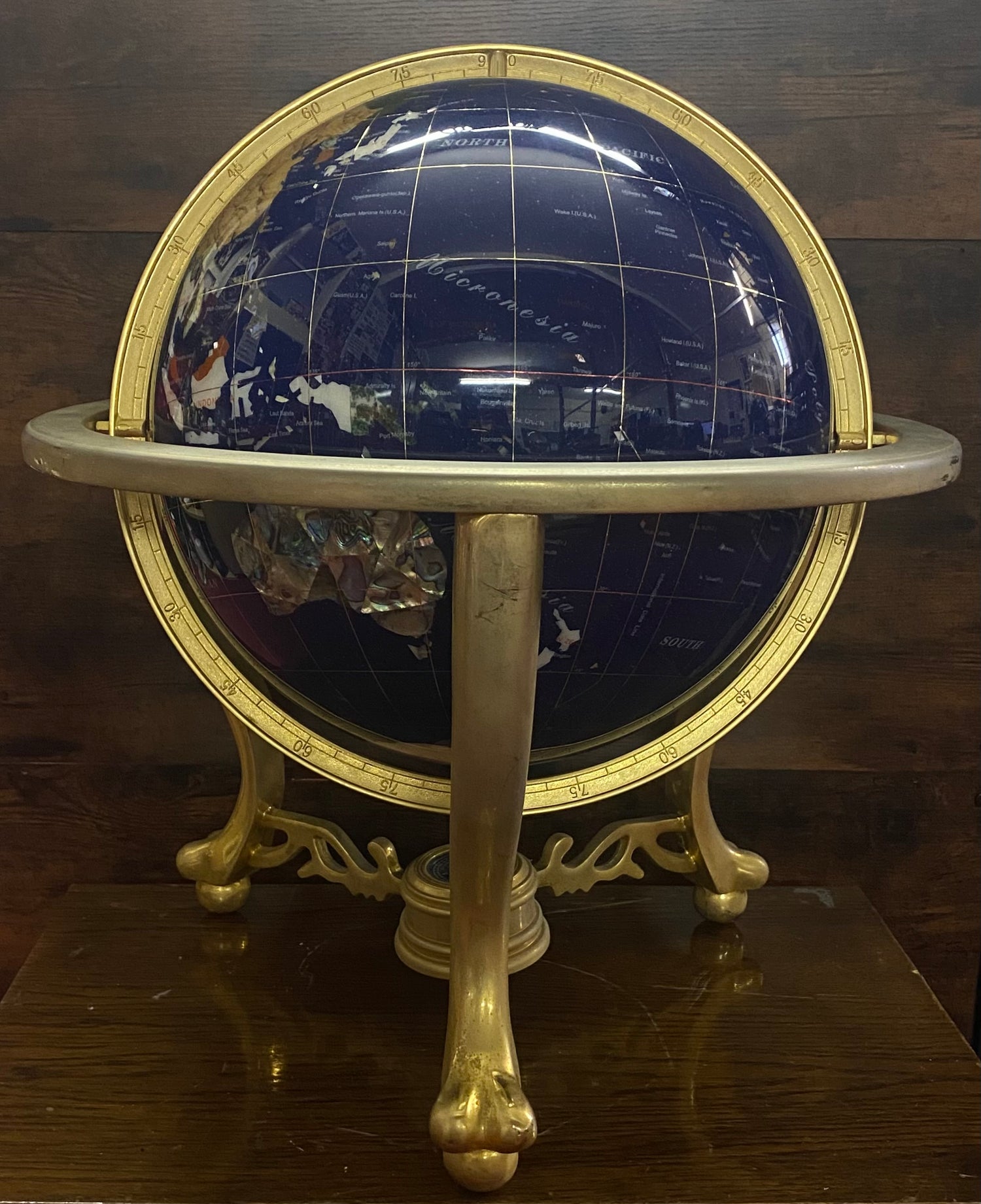 Gemstone Globe With Matte Brass Cradle