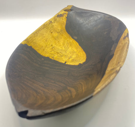 Intricate Fish Pattern Ebony Bowl