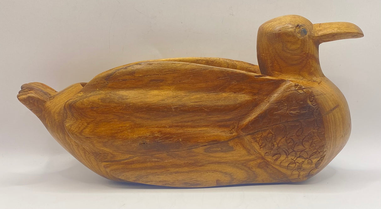 Handmade Mahogany Duck Decorative and Useful Storage Ornament