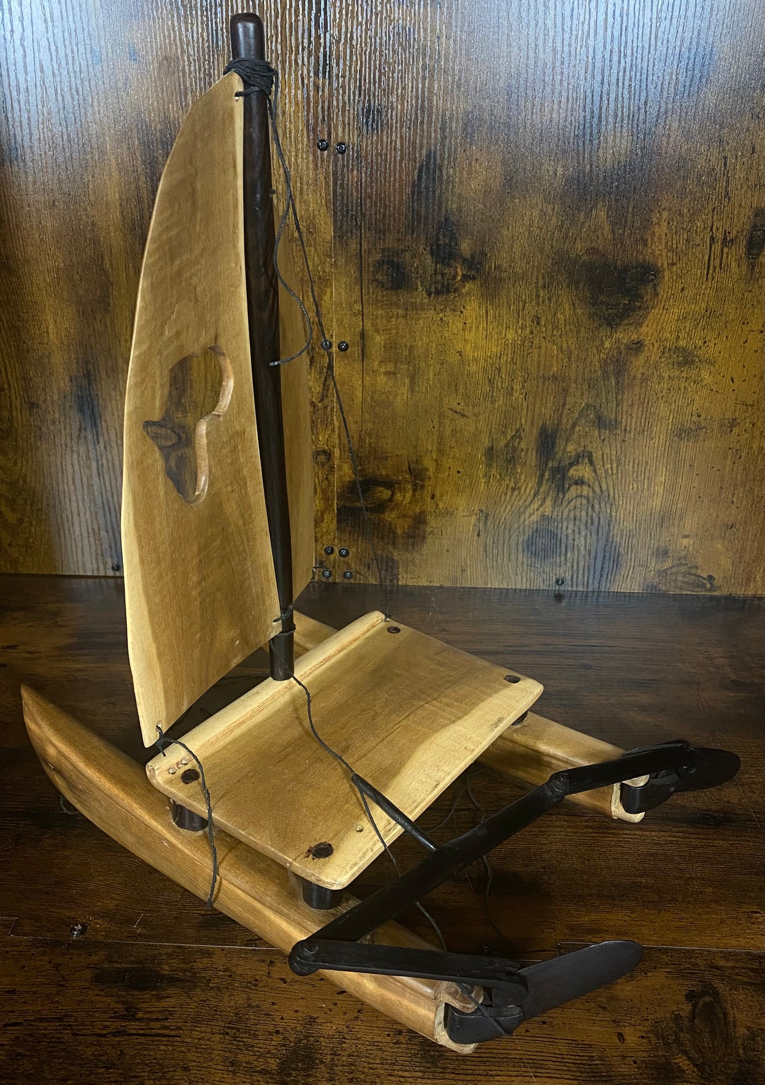 Hand Carved Boat With Africa Country Outline