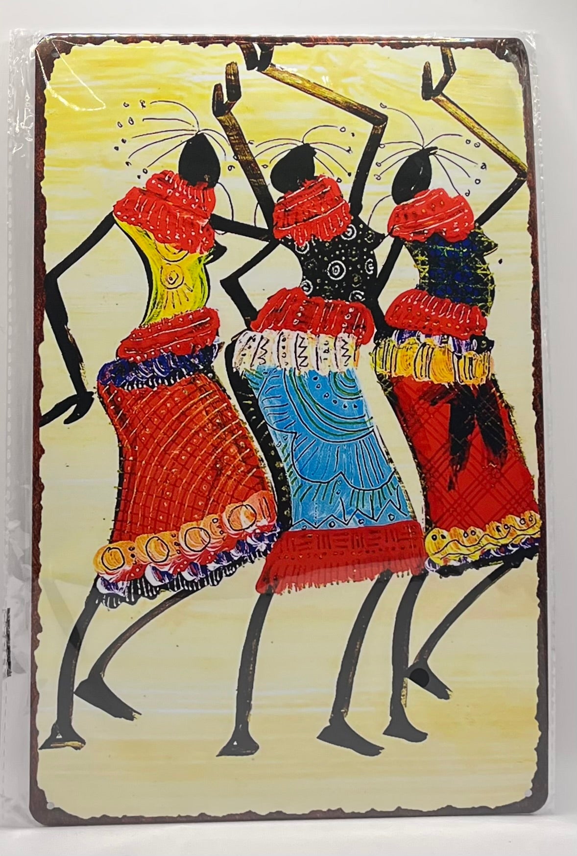 African Inspired Metal Plates Room Decor - 30cm x 20cm