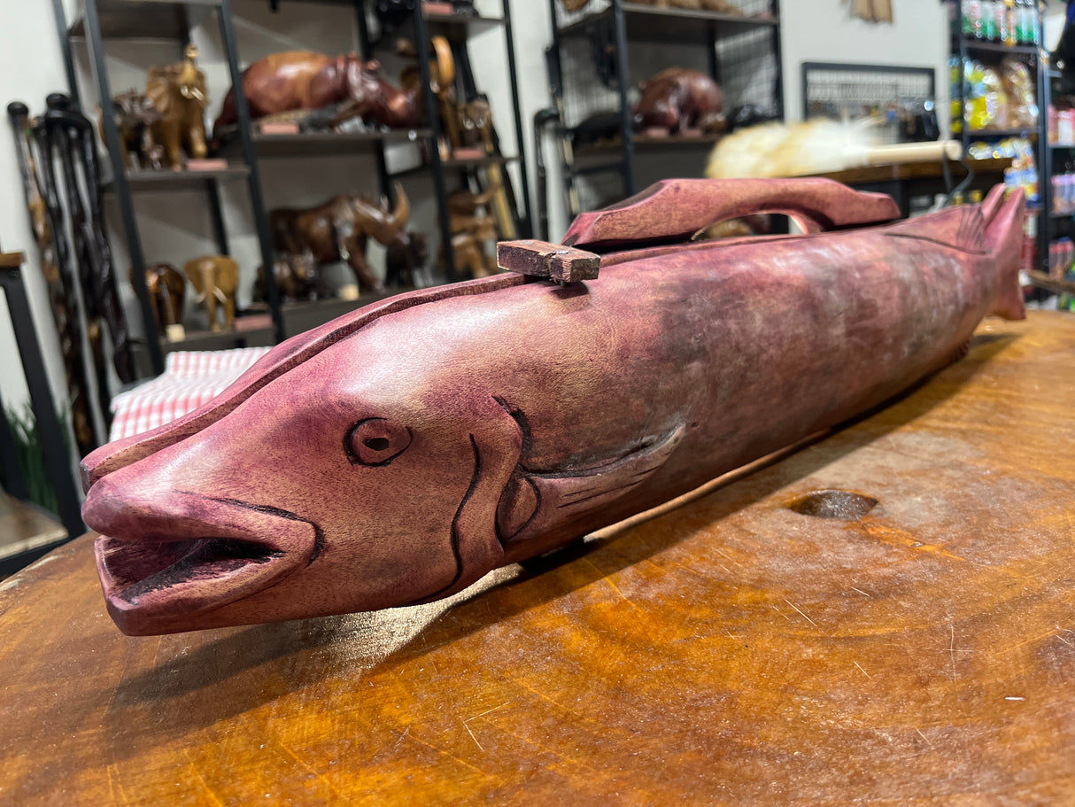 Fish Shaped Hand Carved Bawo Game