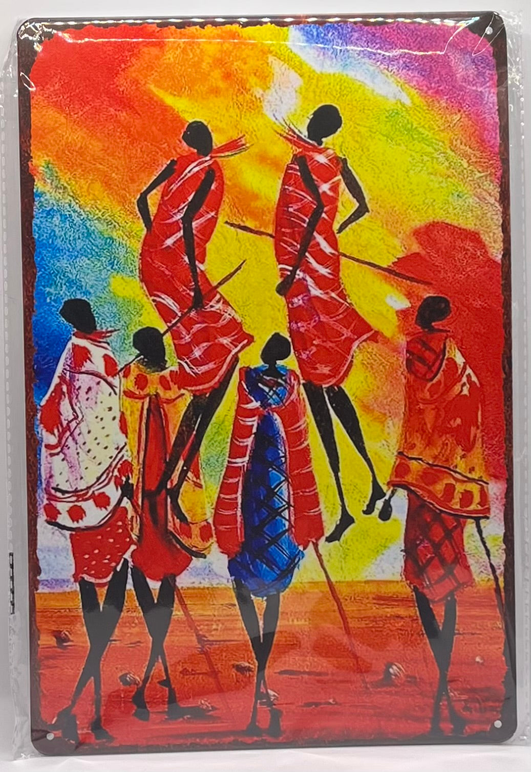African Inspired Metal Plates Room Decor - 30cm x 20cm