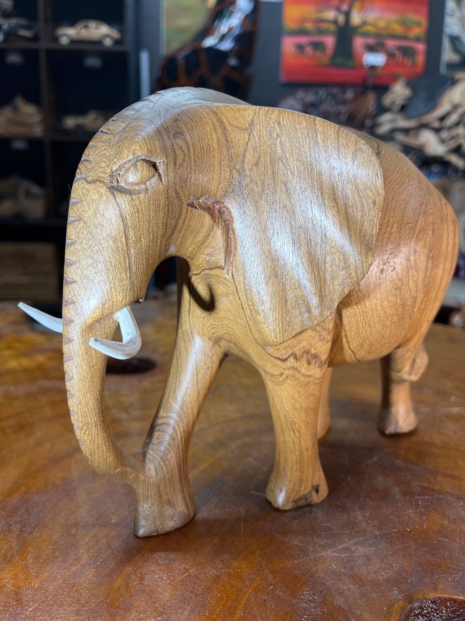 Beautifully Grained Hand Carved Elephant