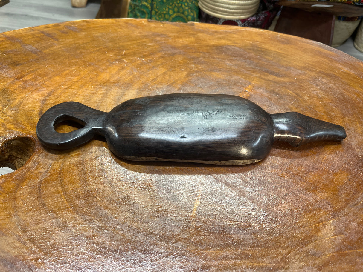 Handmade Wooden Ebony Crocodile Dish