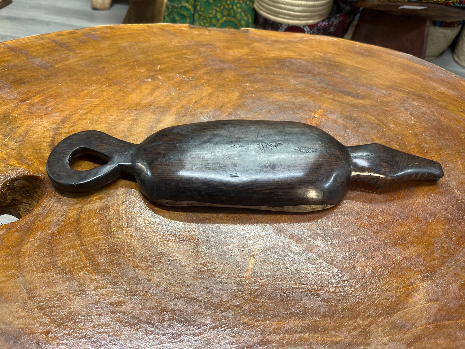 Handmade Wooden Ebony Crocodile Dish