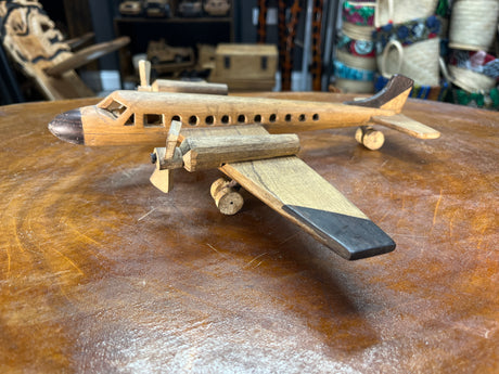 Hand Carved Wooden Aeroplane