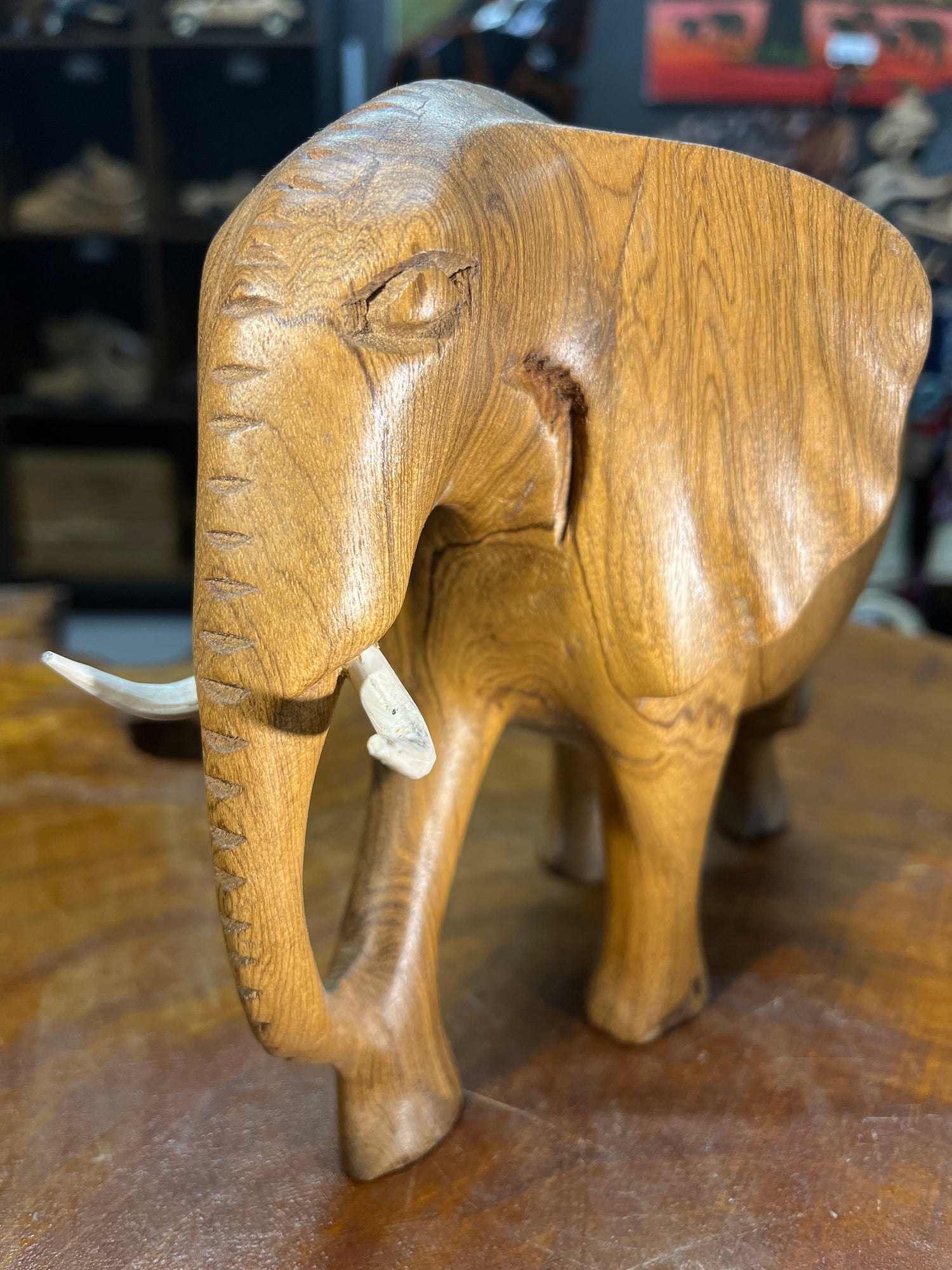 Beautifully Grained Hand Carved Elephant