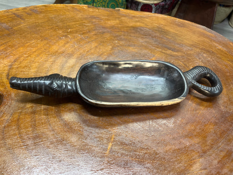 Handmade Wooden Ebony Crocodile Dish