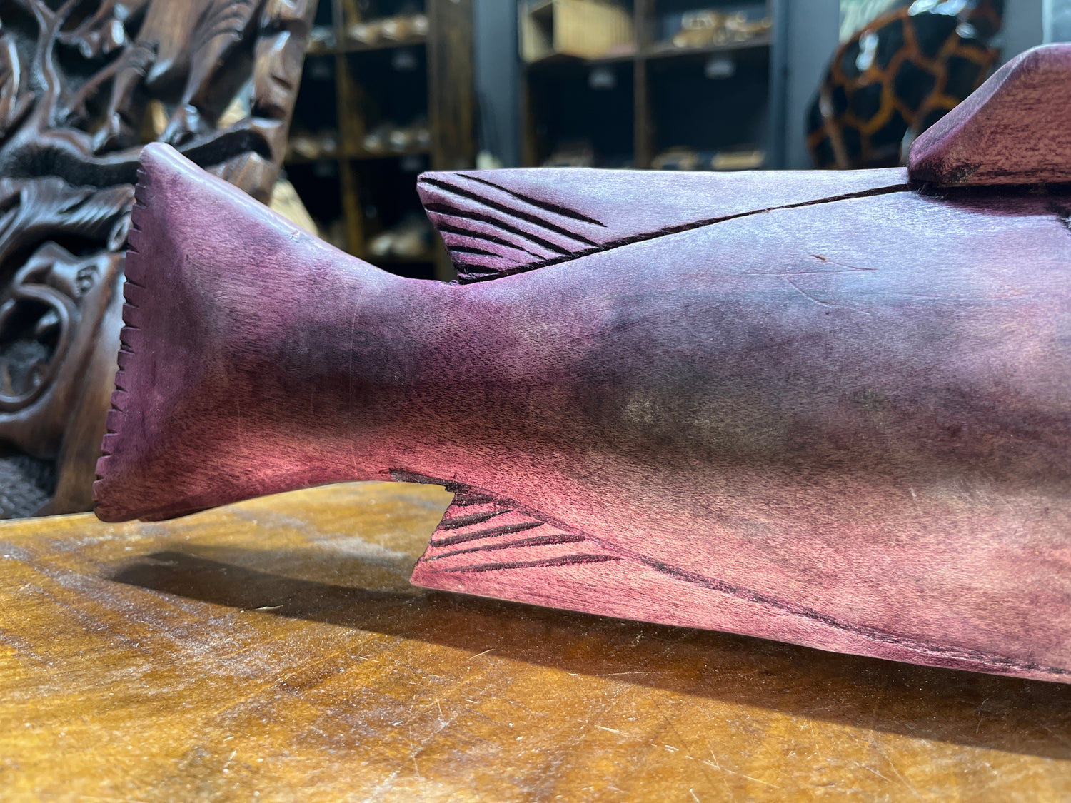 Fish Shaped Hand Carved Bawo Game