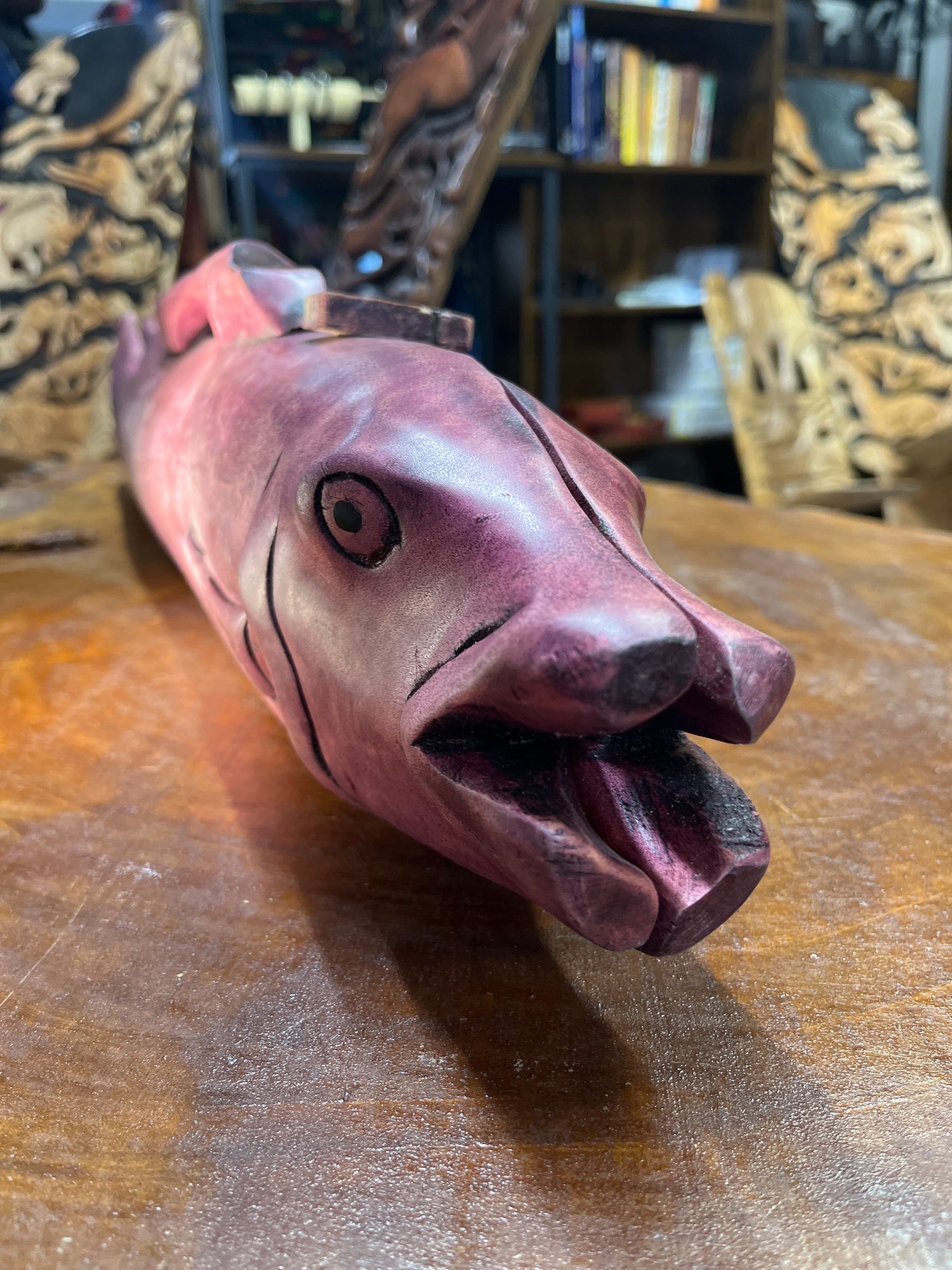 Fish Shaped Hand Carved Bawo Game