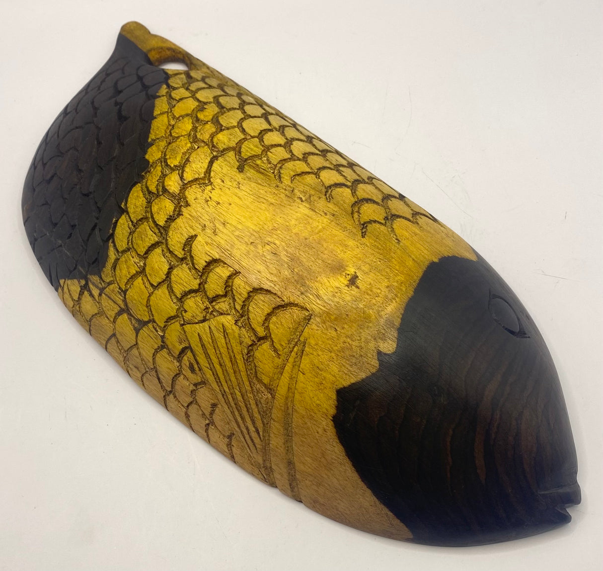 Intricate Fish Pattern Ebony Bowl