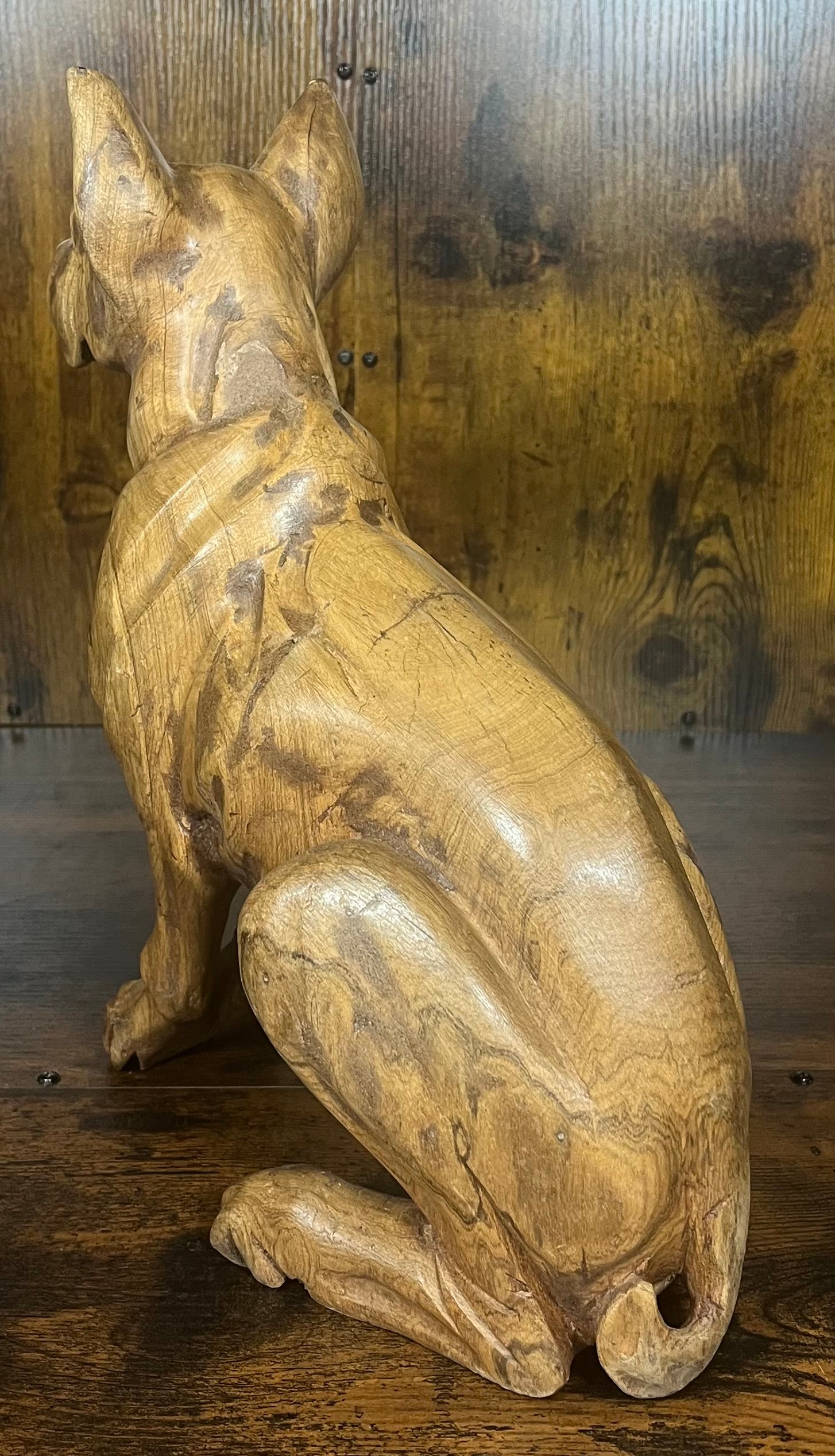Mahogany Standing Dog Display Piece