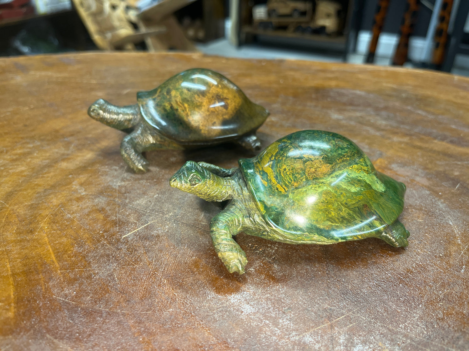 Green Stone Turtle Handmade In Malawi