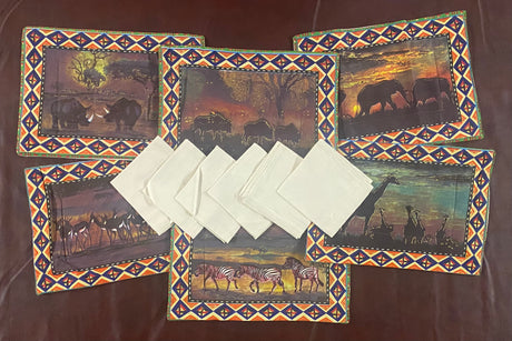 Sunset Painted Placemats with Serviettes