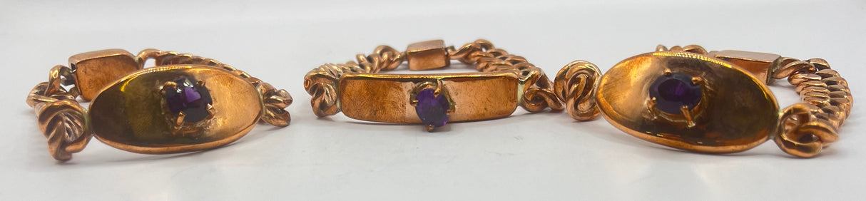 Amethyst Gem Copper Bracelets