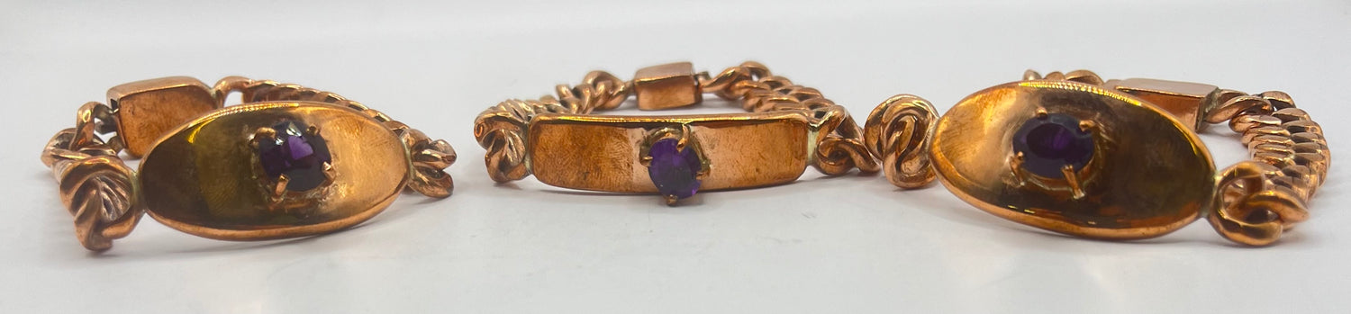 Amethyst Gem Copper Bracelets