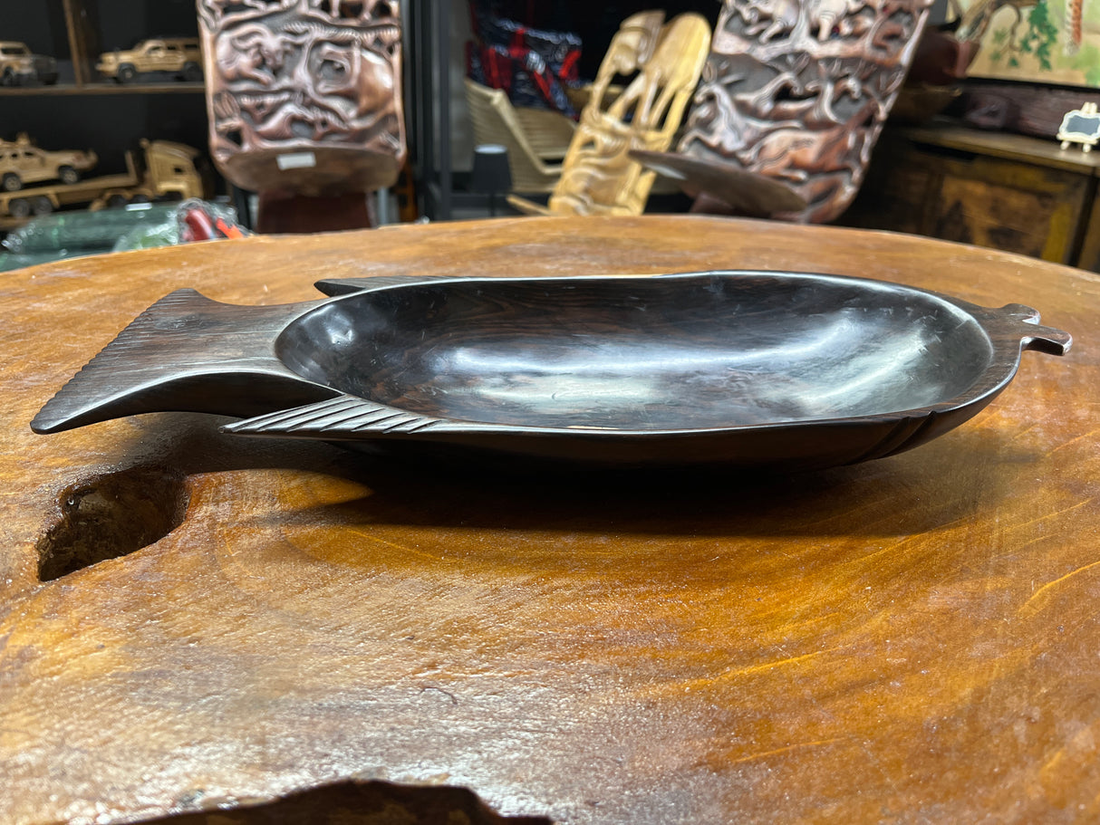 Beautiful Handmade Ebony Fish Shaped Dish