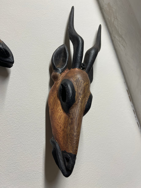Set of Three Hand Carved Antelope Head Masks