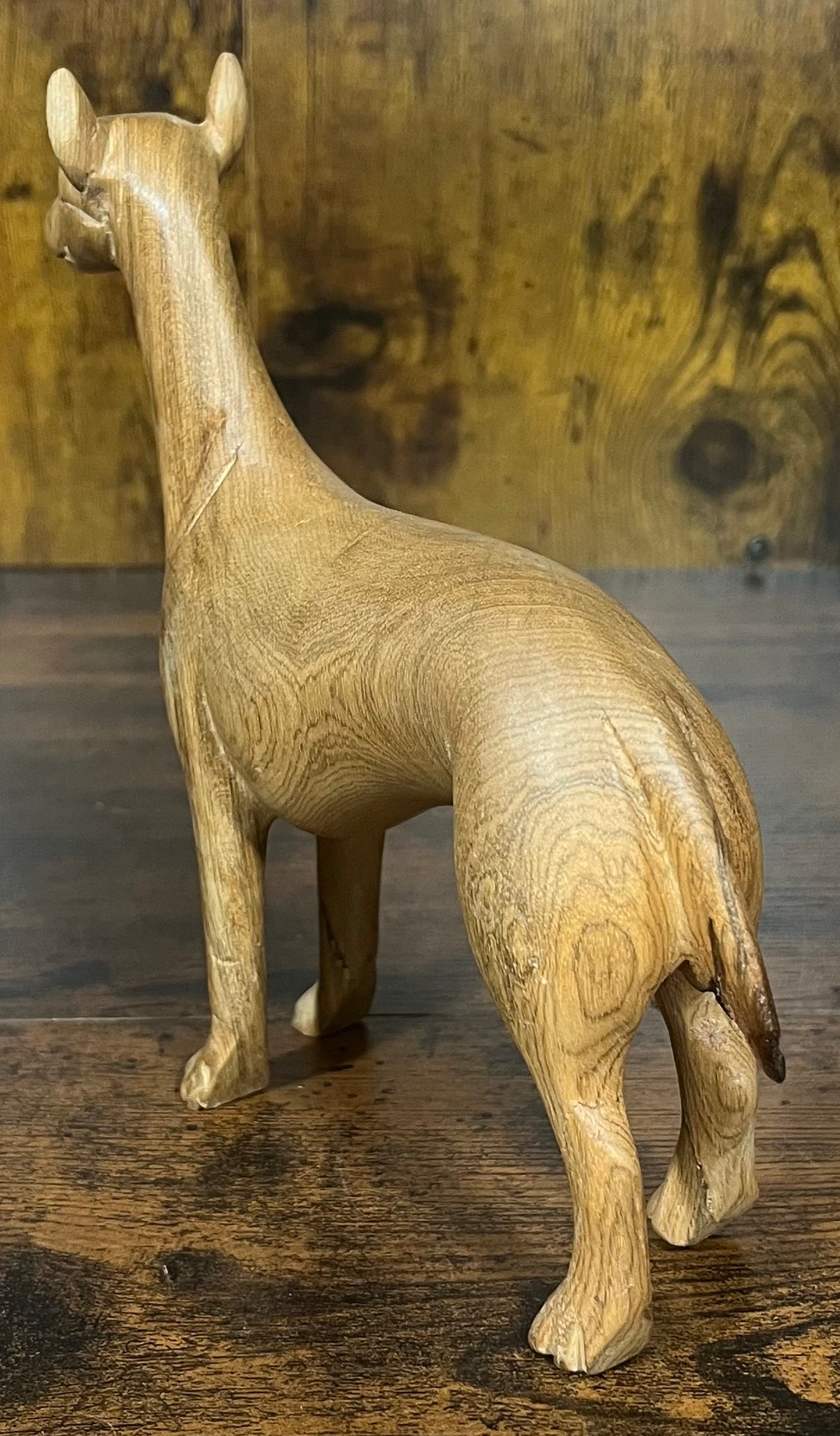 Smooth Wooden Hand Carved Dog