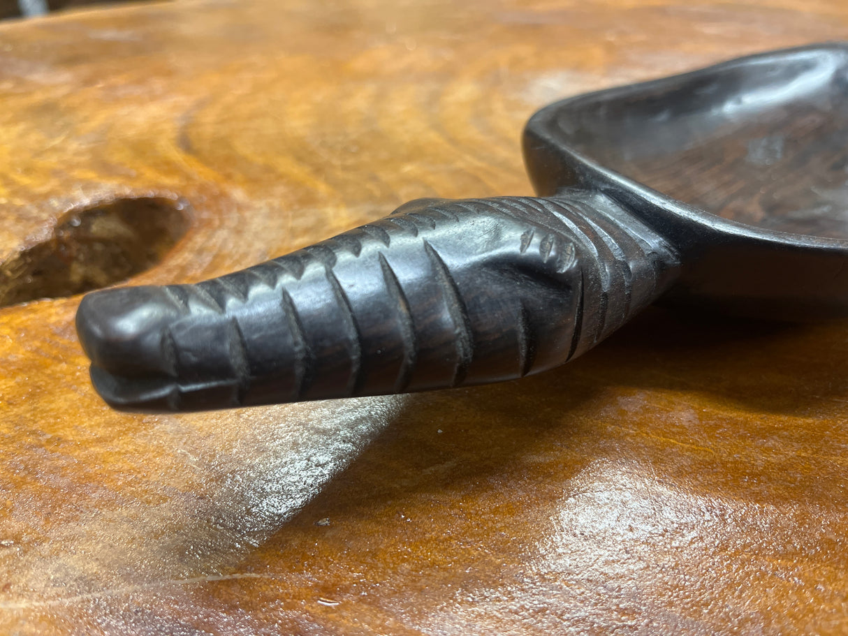 Handmade Wooden Ebony Crocodile Dish