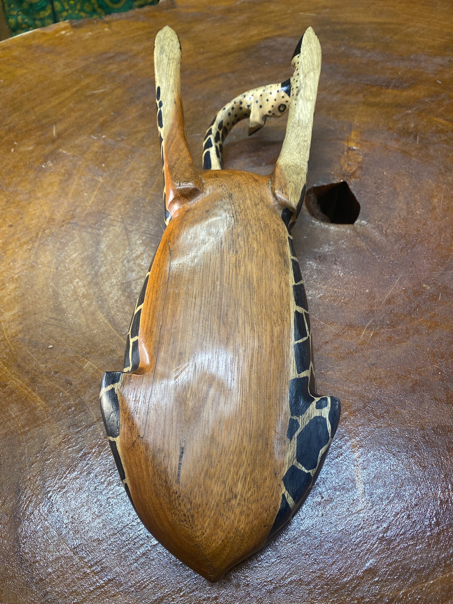 Handmade Wooden Giraffe Dish Light Colour Medium Size