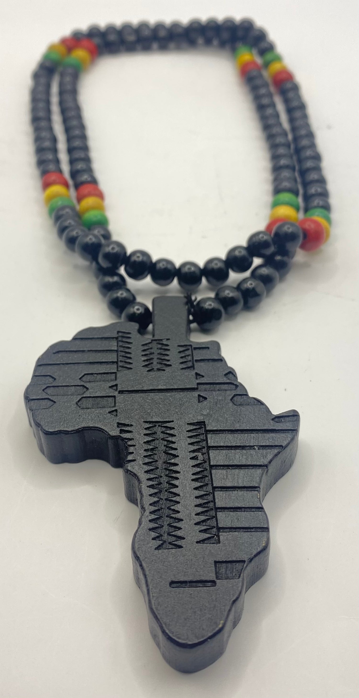 Beaded Necklace with Africa Country Shaped Pendant