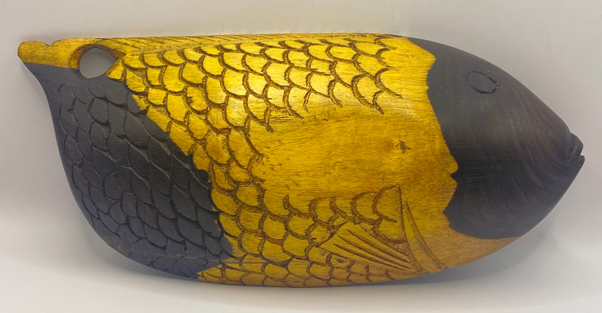 Intricate Fish Pattern Ebony Bowl