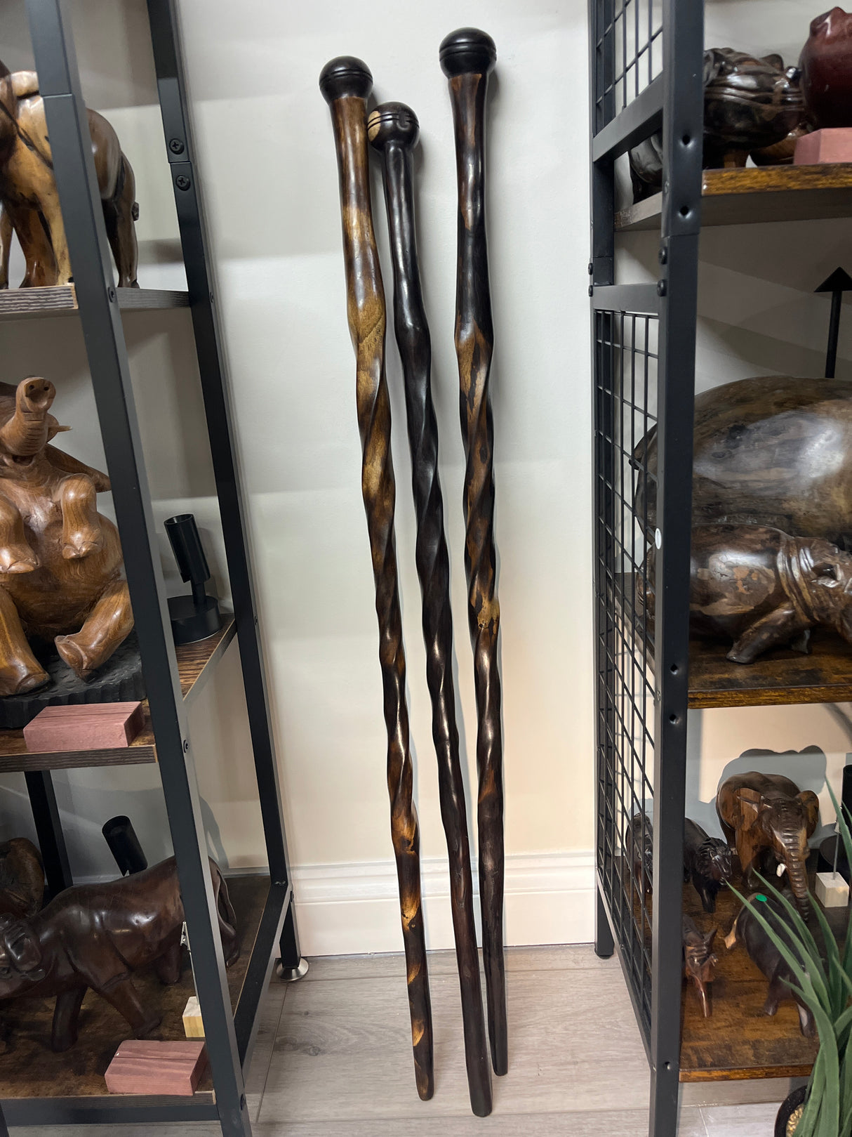 Twisted Effect Walking Stick Ebony Malawi