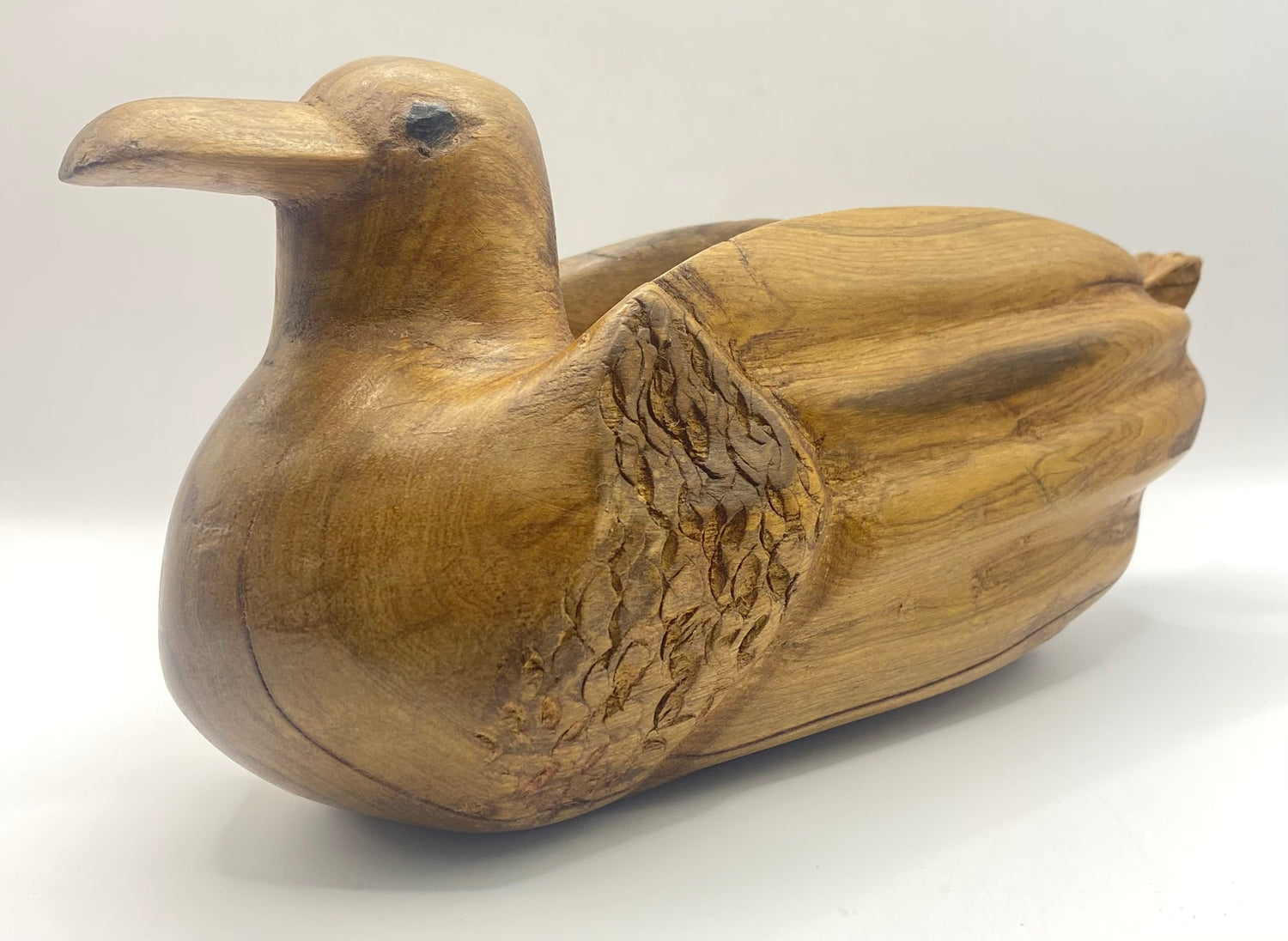 Handmade Mahogany Duck Decorative and Useful Storage Ornament