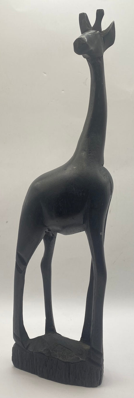 Smooth Ebony Giraffe on Stand