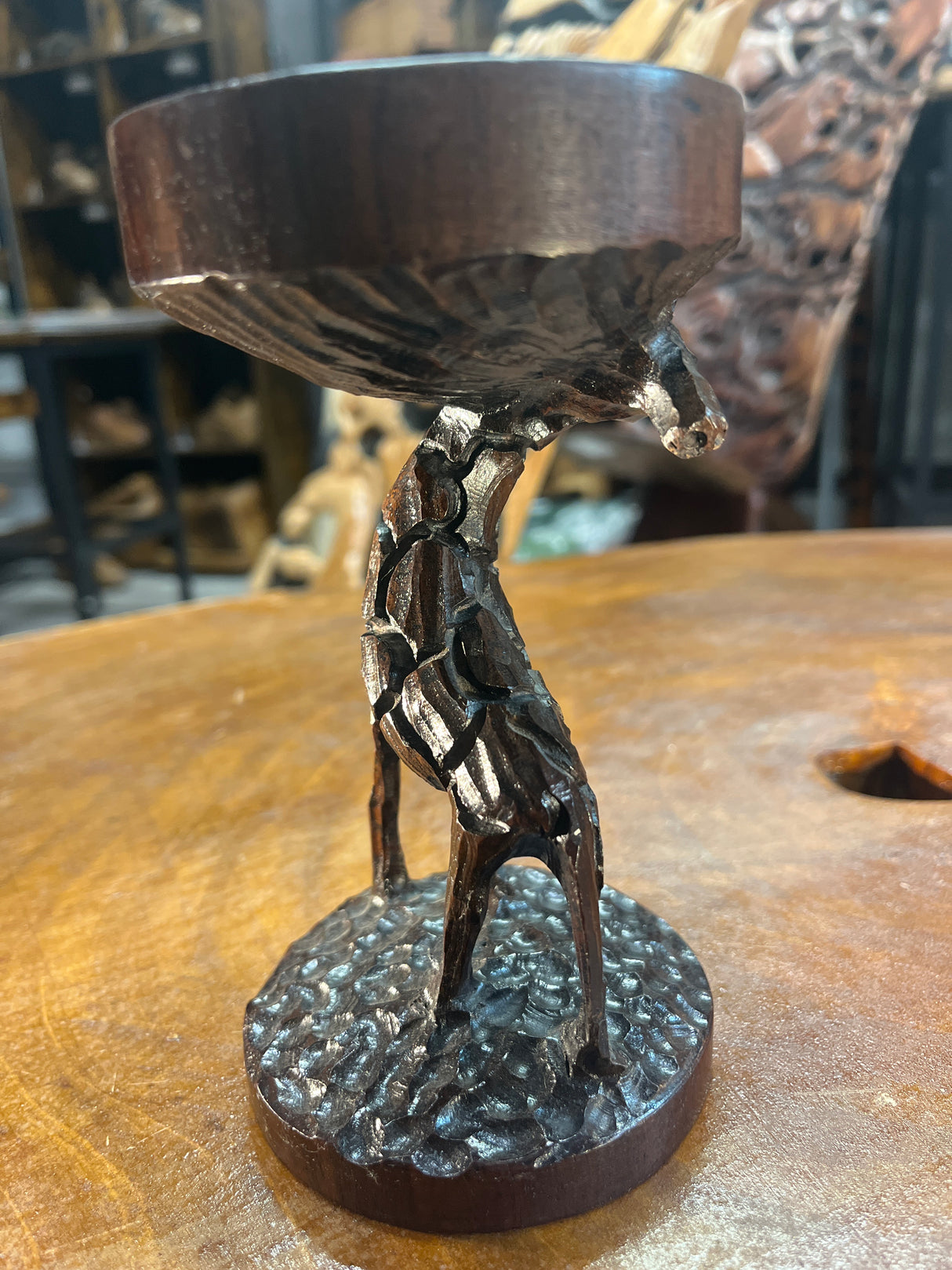 Wooden Giraffe Jewellery Holder