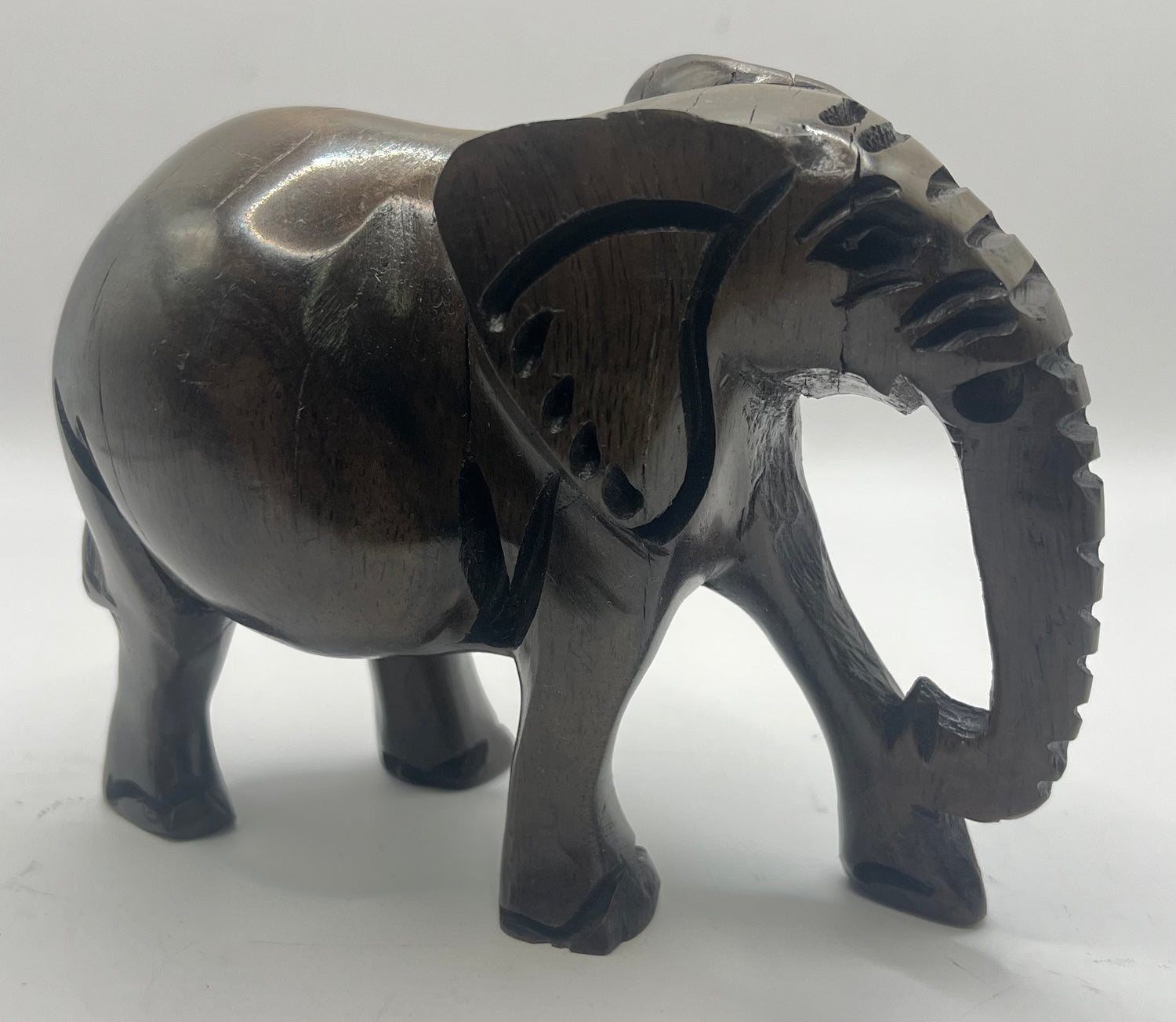 Ebony and Mahogany Wooden Elephants