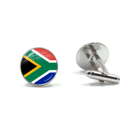 Round Dome African Flag Earrings