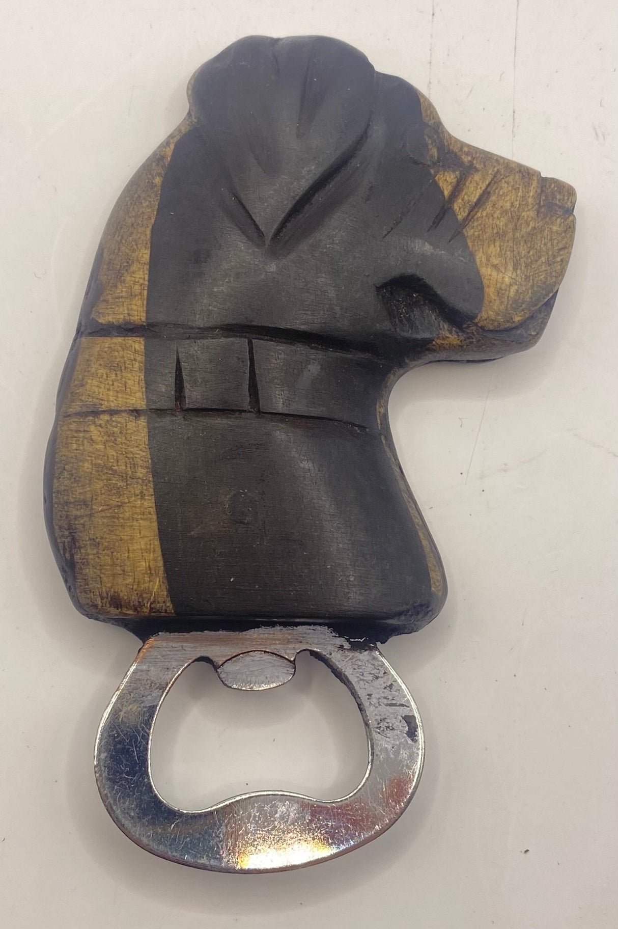 Ebony Dog Handle Bottle Opener