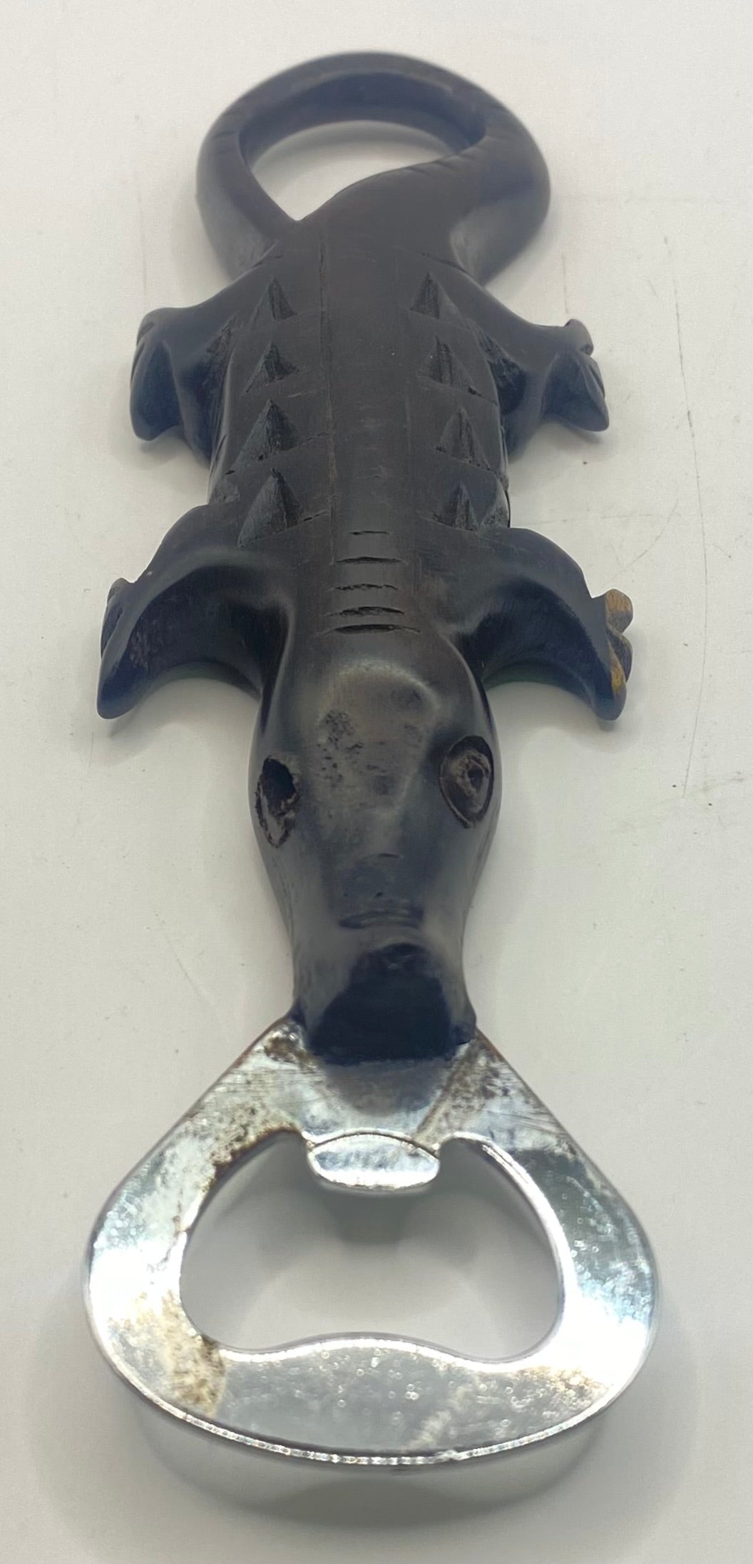 Ebony Crocodile Handle Bottle Opener