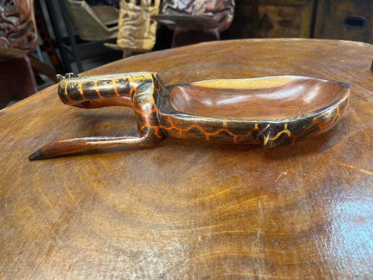 Handmade Wooden Giraffe Dish Medium