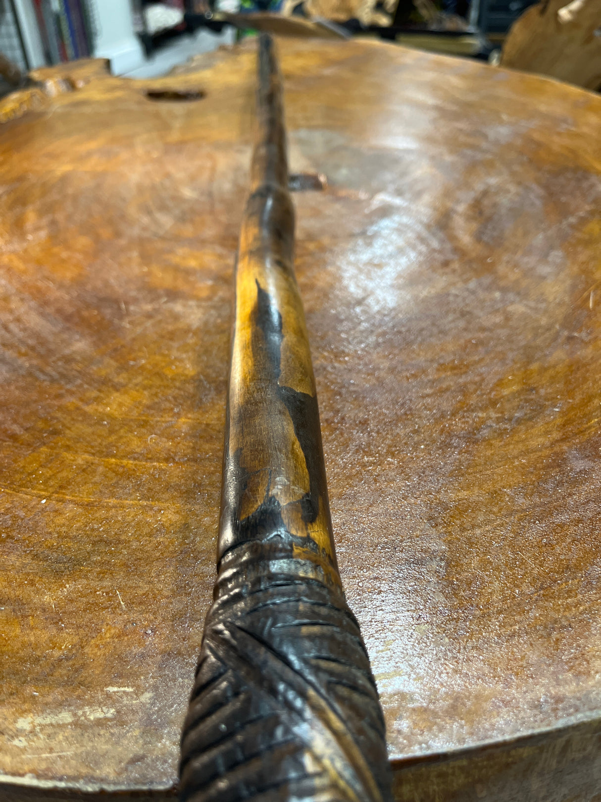 Natural Looking Walking Stick Polished Ebony Malawi