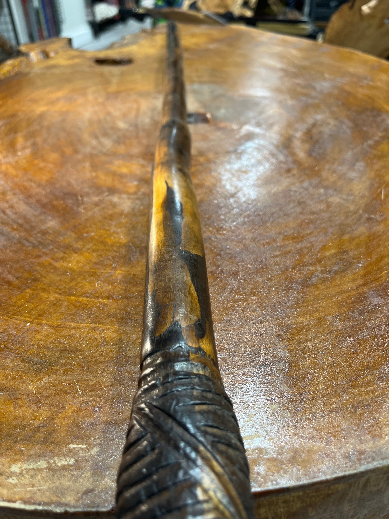 Natural Looking Walking Stick Polished Ebony Malawi