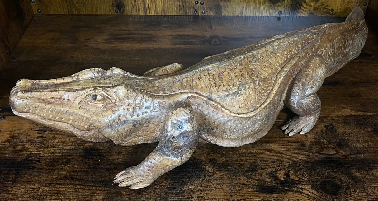 Hand Carved Mahogany Satisfied Komodo